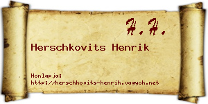 Herschkovits Henrik névjegykártya